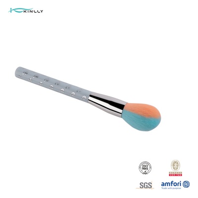 Due colori spazzolano la spazzola di trucco della spazzola della polvere dei capelli con il film che stampa la maniglia di plastica ed il puntale di alluminio