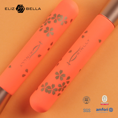 Spazzole sintetiche per trucco per capelli con stampa a rotazione Manico in legno morbido al tatto, Pennello per trucco con puntale in alluminio oro rosa