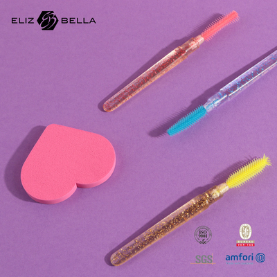 Bacchette eliminabili Crystal Handle Silicone Eyelash Brush della mascara del silicone dell'OEM