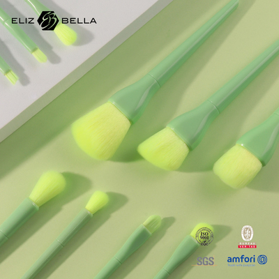 Maniglia di plastica verde chiaro dei capelli dell'OEM 9pcs del set di pennelli sintetico di trucco