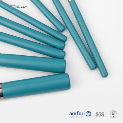 Set di pennelli sintetico di nylon 8pcs di trucco dei capelli del vegano di legno blu della maniglia