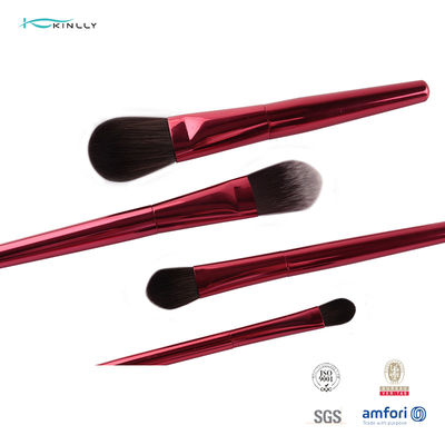 Set di pennelli cosmetico di legno rosso di trucco della maniglia 7PCS con il caso cosmetico