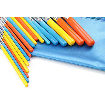Set di pennelli di trucco di 18 pezzi con la maniglia di legno di colore e la borsa cosmetica