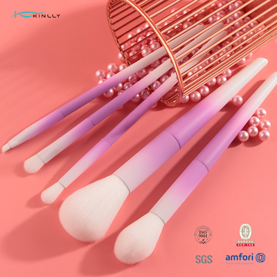 Set di pennelli rosa di trucco del ODM dell'OEM OBM di dimensione di viaggio con capelli sintetici
