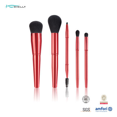 Set di spazzole cosmetiche a manico in metallo da 5 PCS