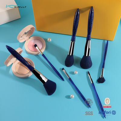 le spazzole di plastica di lusso di trucco della maniglia 7pcs hanno personalizzato Logo Cosmetic Brushes