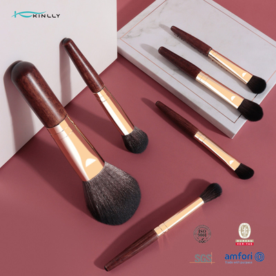 Cosmetico della spazzola del regalo di trucco 8PCS messo con capelli sintetici Rose Gold Ferrule
