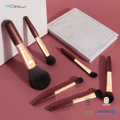 Cosmetico della spazzola del regalo di trucco 8PCS messo con capelli sintetici Rose Gold Ferrule