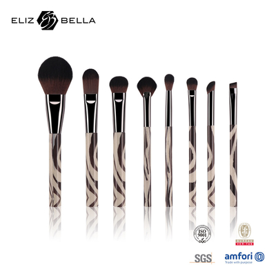 Il trucco delle donne 8PCS spazzola la maniglia di plastica di stampa piena 100% del set di pennelli cosmetico dei capelli di Syntheitc del puntale della pistola