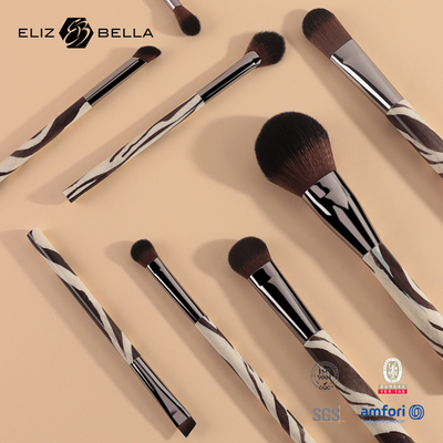 Il trucco delle donne 8PCS spazzola la maniglia di plastica di stampa piena 100% del set di pennelli cosmetico dei capelli di Syntheitc del puntale della pistola