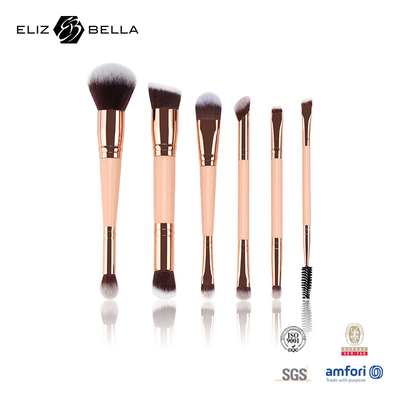 6pcs oro alluminio ferrule cosmetica spazzola per il trucco spazzole cosmetiche per la crema liquida