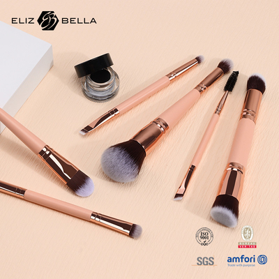 6pcs oro alluminio ferrule cosmetica spazzola per il trucco spazzole cosmetiche per la crema liquida
