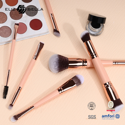 6pcs oro alluminio ferrule cosmetica spazzola per il trucco spazzole cosmetiche per la crema liquida