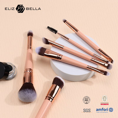 6pcs oro alluminio ferrule cosmetica spazzola per il trucco spazzole cosmetiche per la crema liquida