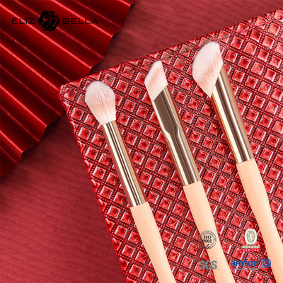 5pcs Prezzo di fabbrica Logo personalizzato 100% Capelli sintetici Vegan Faccia Occhi trucco Set spazzola, Maniglia di legno E Ferrule di alluminio