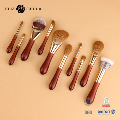 OEM / ODM Design speciale a manico corto, spazzole di trucco con capelli sintetici, disegno di etichetta privata / logo Benvenuti
