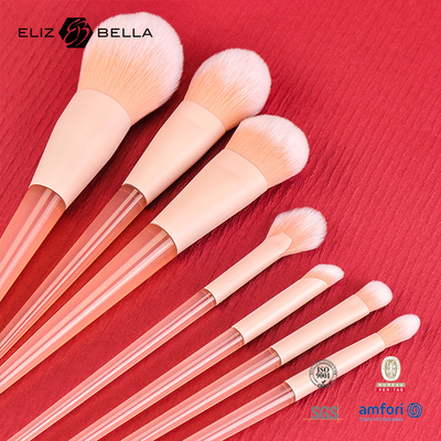 10pcs Pink Plastic Handle Travel Makeup Brush Set Con Capelli Sintetici, Beauty Need Makeup Tools Polvere, Blush, Ombra degli occhi