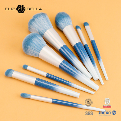 10pcs Beauty Needs Plastic Handle Travel Makeup Brush Set con capelli sintetici, ordini OEM sono i benvenuti