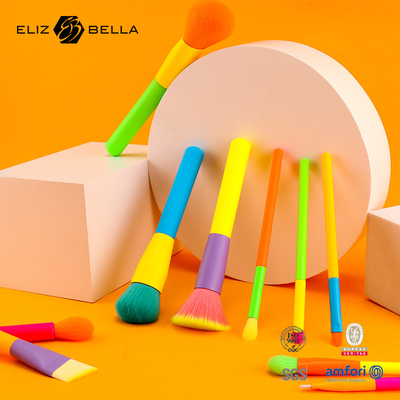 14pcs Set di spazzole per il trucco personalizzato Manico colorato e ferrule in alluminio inclusi