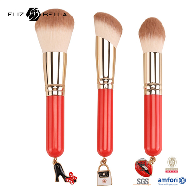 3pcs Maniglia di legno essenziale spazzola cosmetica set utensili di trucco sintetici OEM ODM