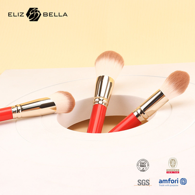 3pcs Maniglia di legno essenziale spazzola cosmetica set utensili di trucco sintetici OEM ODM