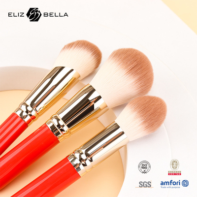 3pcs Maniglia di legno essenziale spazzola cosmetica set utensili di trucco sintetici OEM ODM