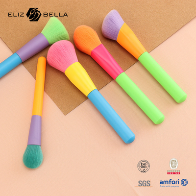 12pcs Manico di plastica colorato E Ferrule di alluminio Set di spazzole cosmetiche di bellezza