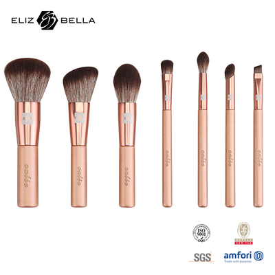 7pcs personalizzabile travelling set spazzola trucco con maniglia di plastica e capelli sintetici