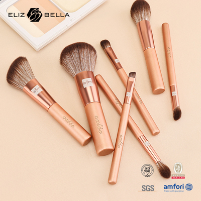 7pcs personalizzabile travelling set spazzola trucco con maniglia di plastica e capelli sintetici