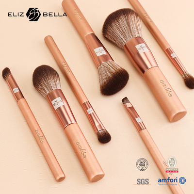 7pcs personalizzabile travelling set spazzola trucco con maniglia di plastica e capelli sintetici