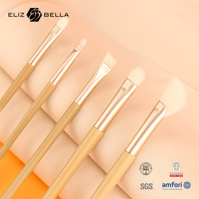 11 Pieces Nice Wooden Handle Beauty Makeup Brush Tools, Aluminium Ferrule Cosmetic Brushes, Kit di spazzole per capelli sintetici