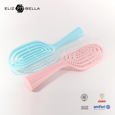 Massaggio a ventole curvo bagnato e asciutto spazzola per capelli a padella quadrata per capelli ricci spazzola personalizzata con logo