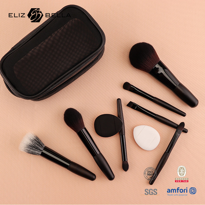 Kit di spazzole per il trucco di moda l'aggiunta perfetta alla tua collezione, piccolo set di spazzole con borsa cosmetica a cerniera