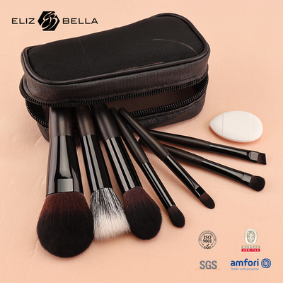 Kit di spazzole per il trucco di moda l'aggiunta perfetta alla tua collezione, piccolo set di spazzole con borsa cosmetica a cerniera