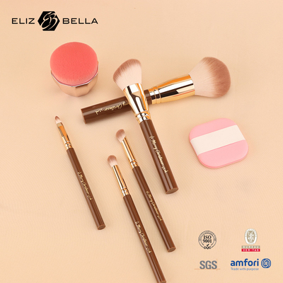 Set di spazzole per il trucco da viaggio utilizzato con BLUSHER, CONCEALER, matita per sopracciglia, Eyeliner, ordini OEM / ODM benvenuti