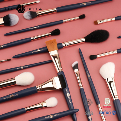 Al dettaglio 24pcs Borsa per trucco a manico in legno Set di spazzole cosmetiche
