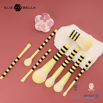 Pinselli per il trucco di lusso con capelli sintetici e maniglia di legno per salone/casa/regalo