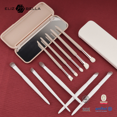 Mini set di spazzole per il trucco da viaggio 5PCS spazzole cosmetiche vegane e crudeli per viso e occhi