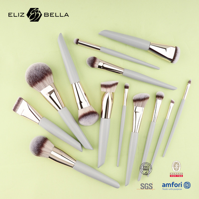 Mini set di spazzole per il trucco da viaggio 5PCS spazzole cosmetiche vegane e crudeli per viso e occhi