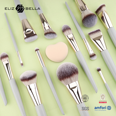 Mini set di spazzole per il trucco da viaggio 5PCS spazzole cosmetiche vegane e crudeli per viso e occhi