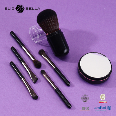 Mini On-the-Go Makeup Brush Kit Compatto Set per valigia o borsa ipoallergenico e di viaggio-friendly