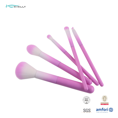 5Pcs set di pennelli sintetico di trucco dei capelli di porpora 100% con la maniglia di plastica