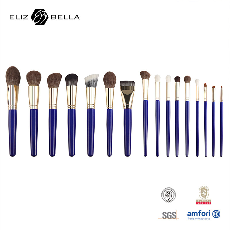 Set di spazzole per trucco completo di qualità professionale per etichette private, set di spazzole cosmetiche con capelli sintetici