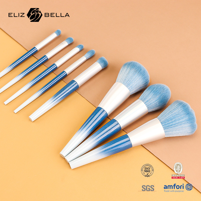 10pcs Beauty Needs Plastic Handle Travel Makeup Brush Set con capelli sintetici, ordini OEM sono i benvenuti