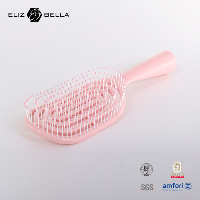 Massaggio a ventole curvo bagnato e asciutto spazzola per capelli a padella quadrata per capelli ricci spazzola personalizzata con logo