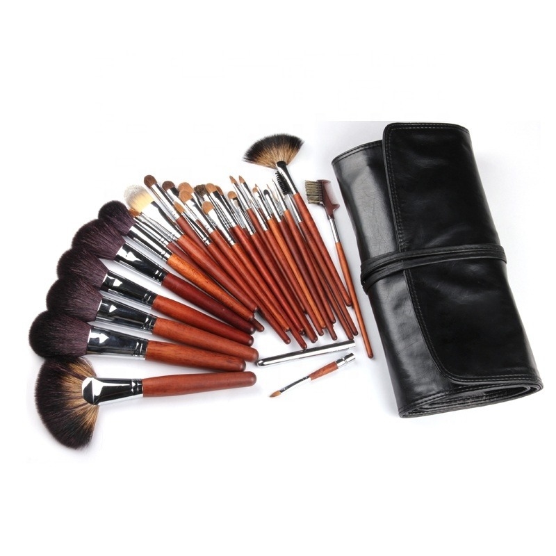 Pennello trucco in setola sintetica colore nero/bianco per pennello fard e altro