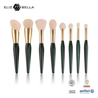 insieme di lusso di Rose Gold Ferrule Cosmetic Brush delle spazzole di trucco della maniglia di legno 8-piece