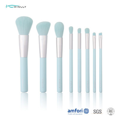 Set di pennelli di legno di trucco dell'etichetta privata della maniglia BSCI 8pcs