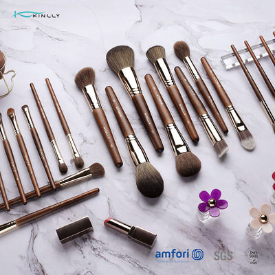 set di pennelli di legno di trucco dell'etichetta privata della maniglia 22pcs