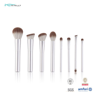 maniglia di alluminio bianca del set di pennelli di trucco di viaggio del ODM dell'OEM 8pcs